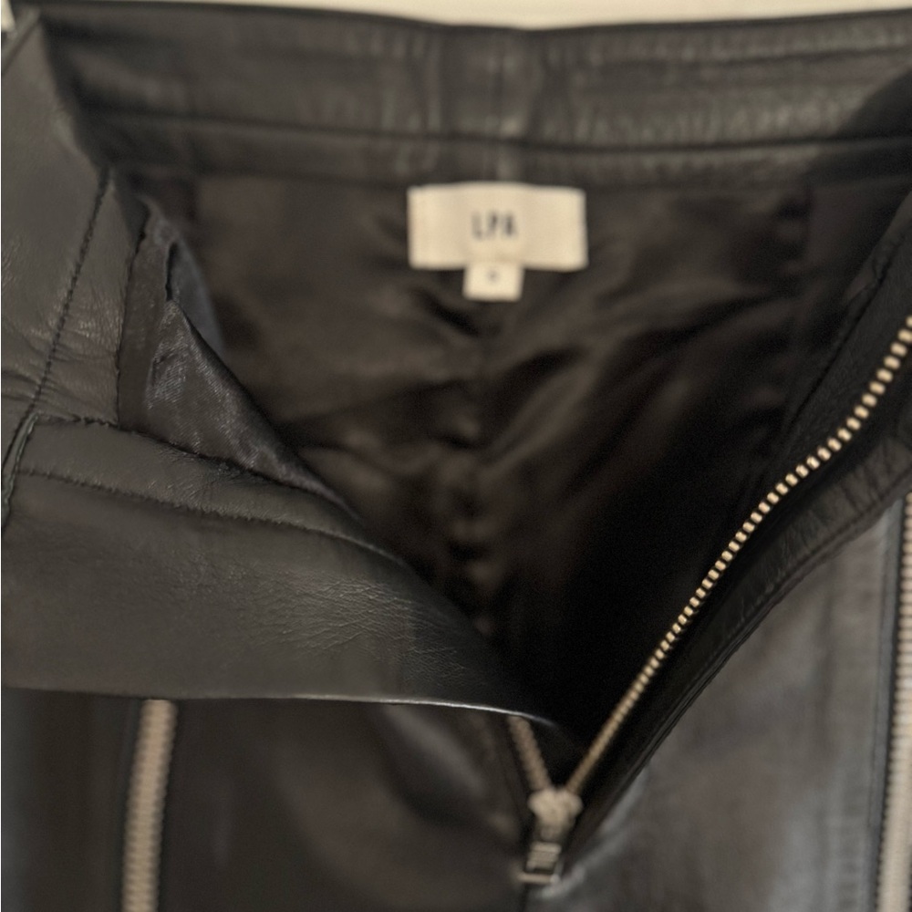 LPA Black Leather front zip Pants - Picture 7 of 8